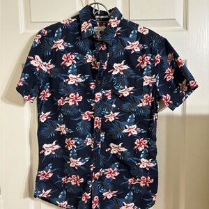 Cactus Man Navy Floral Casual Button Down Shirt